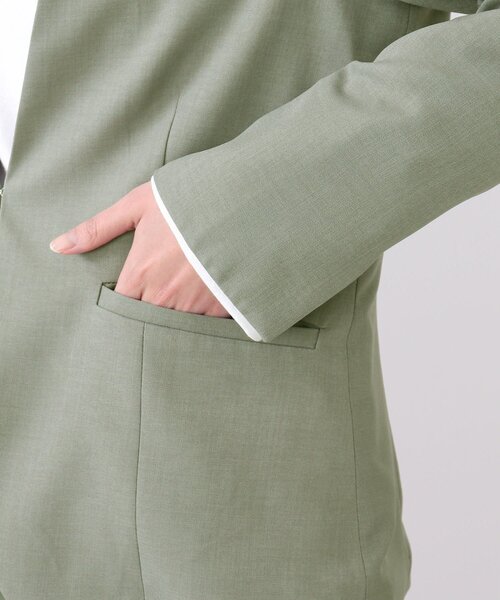 DRESKIP（ドレスキップ）の「◆ツイルノーカラージャケット【セットアップ可】（ノーカラージャケット・レディース・ブラック/オリーブ・02/03/04）」の9枚目の写真