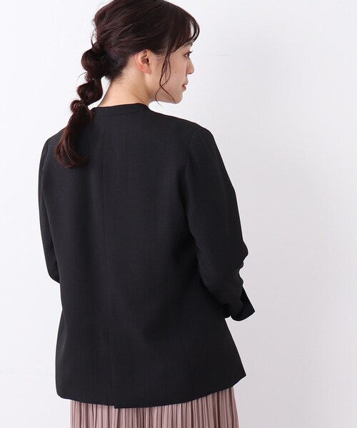 DRESKIP（ドレスキップ）の「◆ツイルノーカラージャケット【セットアップ可】（ノーカラージャケット・レディース・ブラック/オリーブ・02/03/04）」の14枚目の写真