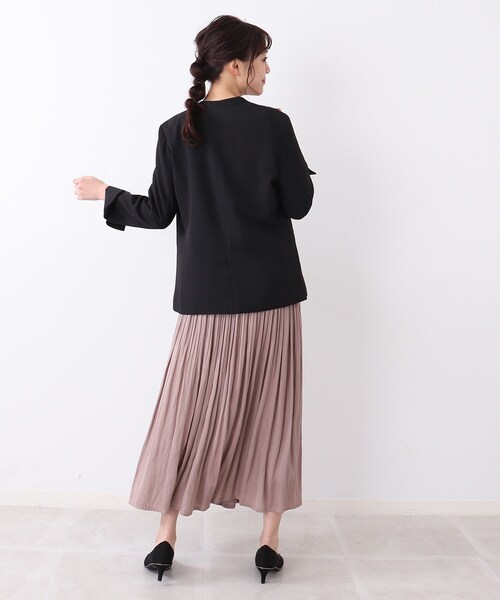 DRESKIP（ドレスキップ）の「◆ツイルノーカラージャケット【セットアップ可】（ノーカラージャケット・レディース・ブラック/オリーブ・02/03/04）」の17枚目の写真