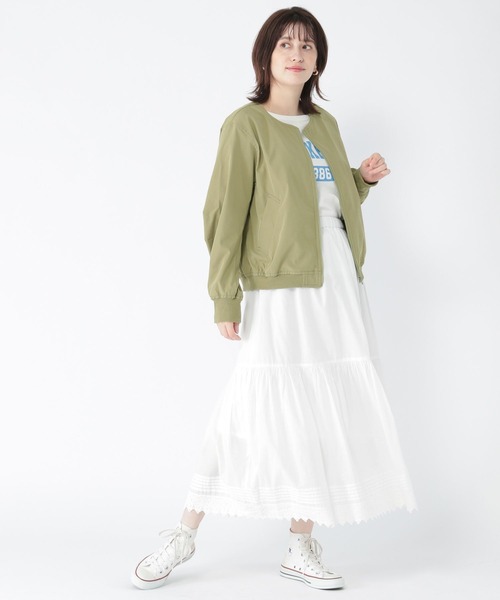 studio CLIP(スタディオクリップ)の「ノーカラーMA-1(MA-1・レディース・ベージュ/カーキ・FREE)」の5枚目の写真