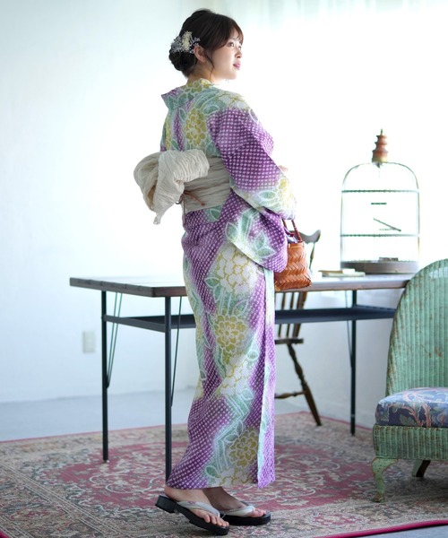 有松絞り　絞り浴衣　③ 浴衣通販 utatane - 有松絞り浴衣3点セット｜Yahoo!ショッピング