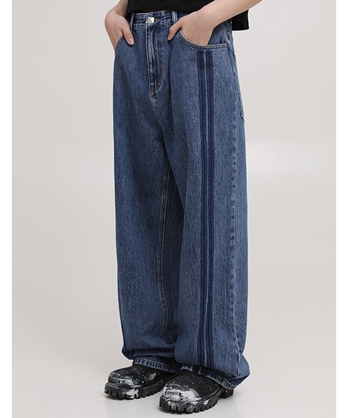 ますみん センターラインセミワイドデニムパンツ NZK6074【MASONPRINCE
