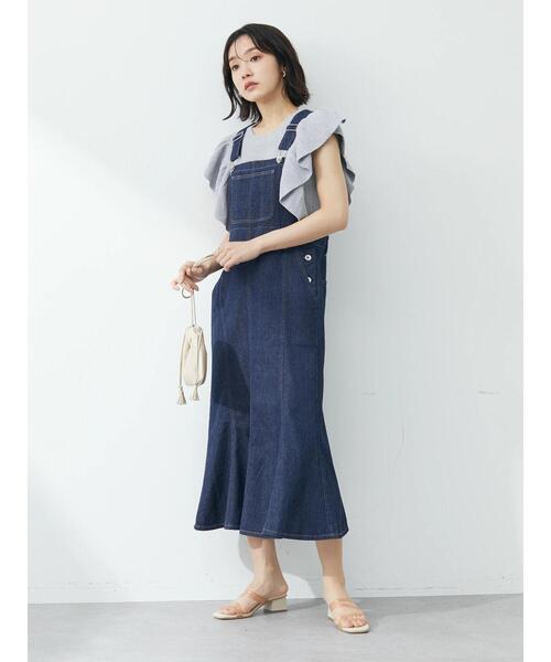 Petit fleur(プチフルール)の「・Petit Fleur デニムマーメイドジャンスカ(ジャンパースカート・レディース・ライトインディゴブルー/インディゴブルー・FREE)」の5枚目の写真
