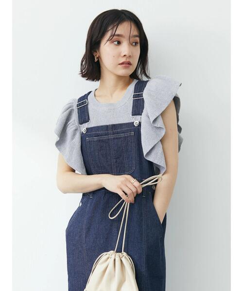 Petit fleur(プチフルール)の「・Petit Fleur デニムマーメイドジャンスカ(ジャンパースカート・レディース・ライトインディゴブルー/インディゴブルー・FREE)」の8枚目の写真