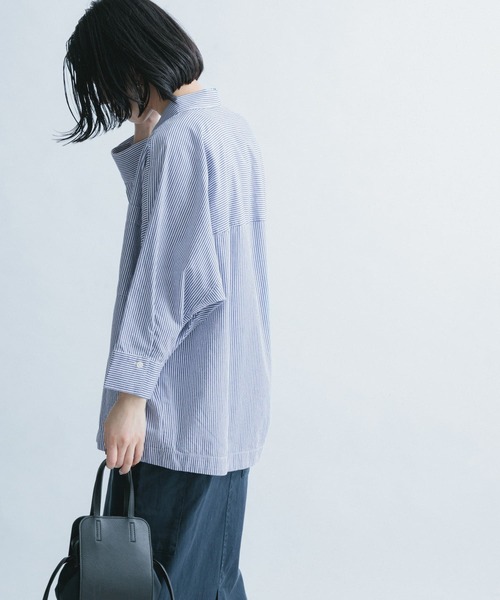 FORK&SPOON(フォークアンドスプーン)の「FORK&SPOON ドルマン7分袖シャツ(シャツ/ブラウス・レディース・ブラウン/ブルー・1)」の9枚目の写真