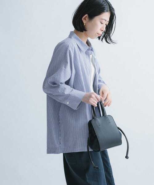 FORK&SPOON(フォークアンドスプーン)の「FORK&SPOON ドルマン7分袖シャツ(シャツ/ブラウス・レディース・ブラウン/ブルー・1)」の11枚目の写真