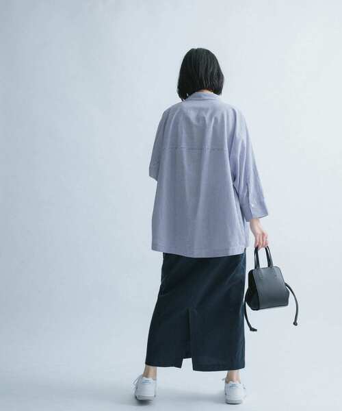 FORK&SPOON(フォークアンドスプーン)の「FORK&SPOON ドルマン7分袖シャツ(シャツ/ブラウス・レディース・ブラウン/ブルー・1)」の14枚目の写真