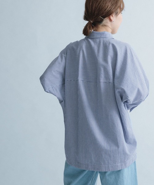 FORK&SPOON(フォークアンドスプーン)の「FORK&SPOON ドルマン7分袖シャツ(シャツ/ブラウス・レディース・ブラウン/ブルー・1)」の18枚目の写真