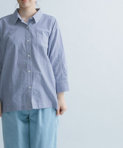 FORK&SPOON(フォークアンドスプーン)の「FORK&SPOON ドルマン7分袖シャツ(シャツ/ブラウス・レディース・ブラウン/ブルー・1)」の20枚目の写真