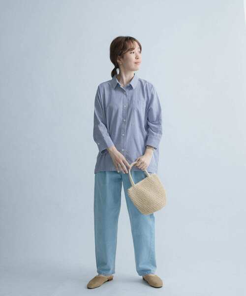 FORK&SPOON(フォークアンドスプーン)の「FORK&SPOON ドルマン7分袖シャツ(シャツ/ブラウス・レディース・ブラウン/ブルー・1)」の22枚目の写真