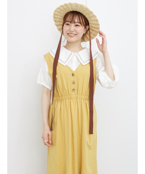 ehka sopo（エヘカソポ）の「花刺繍衿ブラウス（シャツ/ブラウス・レディース・グレー/オフホワイト/キナリ・ﾌﾘ-）」の2枚目の写真