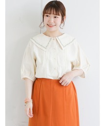 花刺繍衿ブラウス