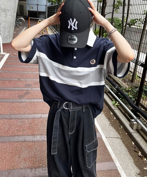 PairPair（ペアペア）の「ワンポイントラガーシャツ(ユニセックス)（ポロシャツ・メンズ・チャコールグレー/ネイビー/マスタード・MEDIUM/LARGE）」の3枚目の写真