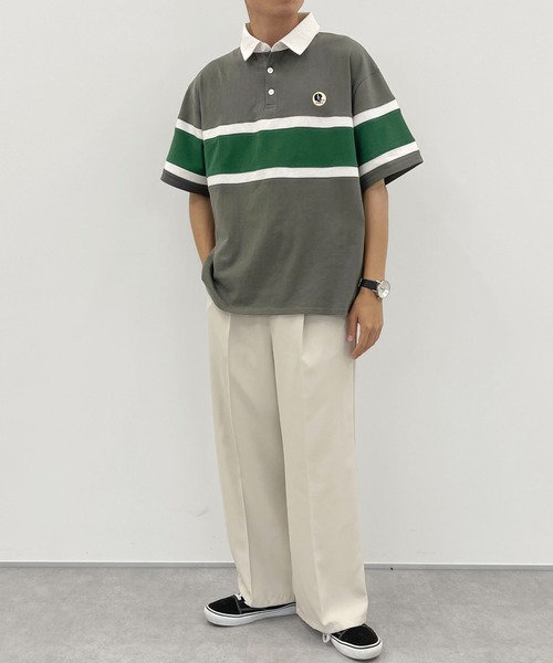 PairPair（ペアペア）の「ワンポイントラガーシャツ(ユニセックス)（ポロシャツ・メンズ・チャコールグレー/ネイビー/マスタード・MEDIUM/LARGE）」の19枚目の写真