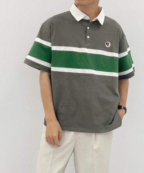 PairPair（ペアペア）の「ワンポイントラガーシャツ(ユニセックス)（ポロシャツ・メンズ・チャコールグレー/ネイビー/マスタード・MEDIUM/LARGE）」の21枚目の写真