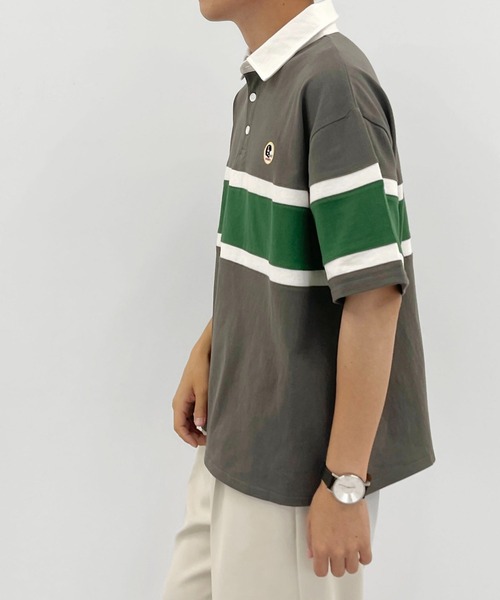 PairPair（ペアペア）の「ワンポイントラガーシャツ(ユニセックス)（ポロシャツ・メンズ・チャコールグレー/ネイビー/マスタード・MEDIUM/LARGE）」の22枚目の写真