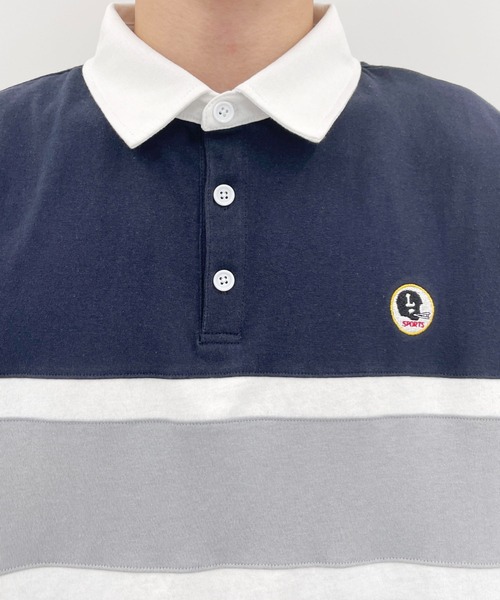 PairPair（ペアペア）の「ワンポイントラガーシャツ(ユニセックス)（ポロシャツ・メンズ・チャコールグレー/ネイビー/マスタード・MEDIUM/LARGE）」の6枚目の写真