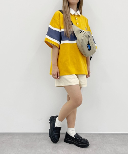 PairPair（ペアペア）の「ワンポイントラガーシャツ(ユニセックス)（ポロシャツ・メンズ・チャコールグレー/ネイビー/マスタード・MEDIUM/LARGE）」の9枚目の写真