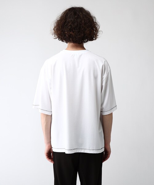 tk.TAKEO KIKUCHI（ティーケータケオキクチ）の「◆Flame gimmick Tシャツ（Tシャツ/カットソー・メンズ・ホワイト/ブラック・02/03）」の8枚目の写真