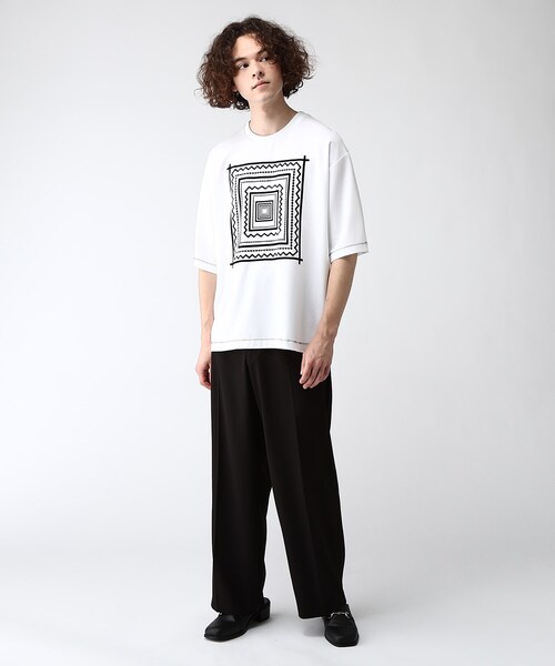 tk.TAKEO KIKUCHI（ティーケータケオキクチ）の「◆Flame gimmick Tシャツ（Tシャツ/カットソー・メンズ・ホワイト/ブラック・02/03）」の15枚目の写真