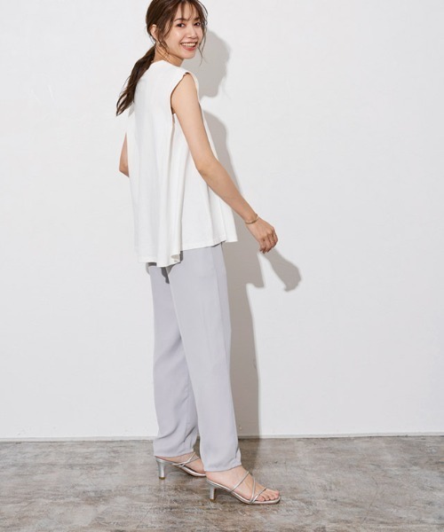 Pierrot(ピエロ)の「シアーストレートパンツ(その他パンツ・レディース・オフホワイト/グレー・M/L/PM)」の8枚目の写真