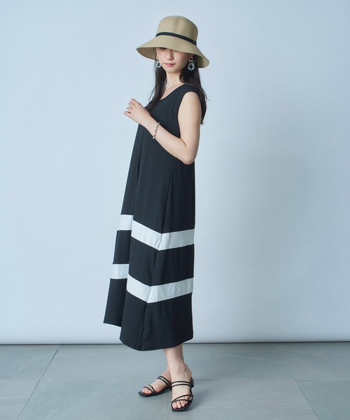 MAISON BREEZE（メゾンブリーズ）の「【MAISON BREEZE】ノースリーブラインワンピース（ワンピース・レディース・ホワイト/ブラック/グレー・4/5）」の10枚目の写真
