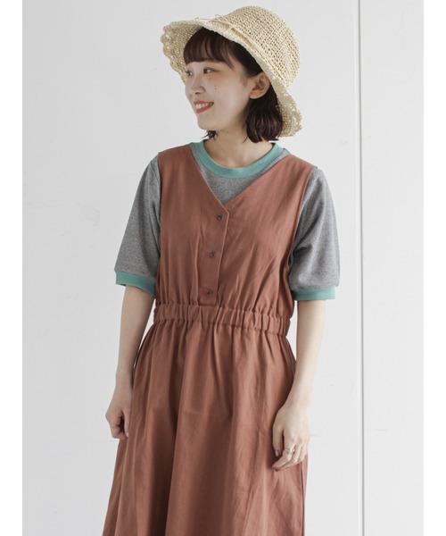 ehka sopo（エヘカソポ）の「バイカラージャカードプルオーバー（Tシャツ/カットソー・レディース・ブラック/レッド/オフホワイト/グリーン・ﾌﾘ-）」の2枚目の写真