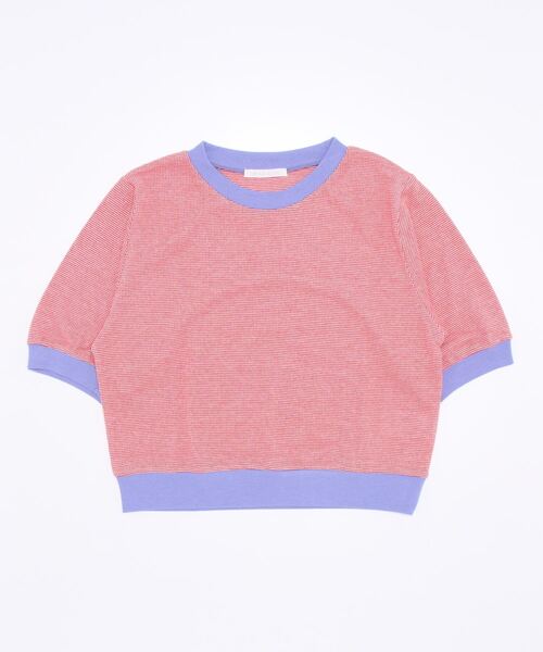 ehka sopo（エヘカソポ）の「バイカラージャカードプルオーバー（Tシャツ/カットソー・レディース・ブラック/レッド/オフホワイト/グリーン・ﾌﾘ-）」の8枚目の写真