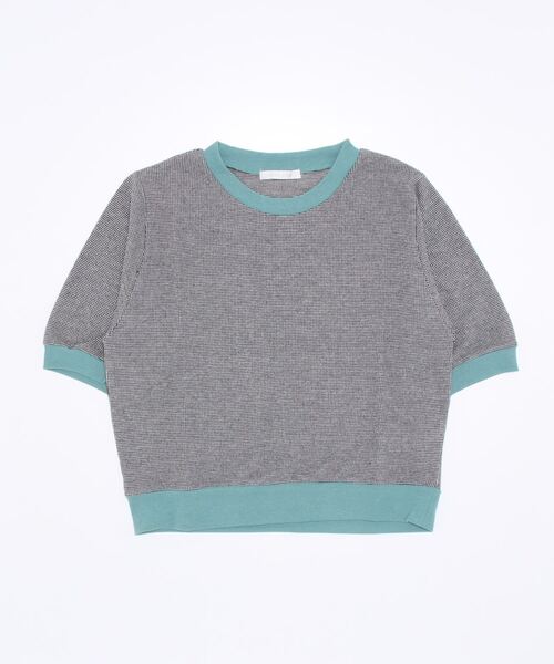 ehka sopo（エヘカソポ）の「バイカラージャカードプルオーバー（Tシャツ/カットソー・レディース・ブラック/レッド/オフホワイト/グリーン・ﾌﾘ-）」の9枚目の写真