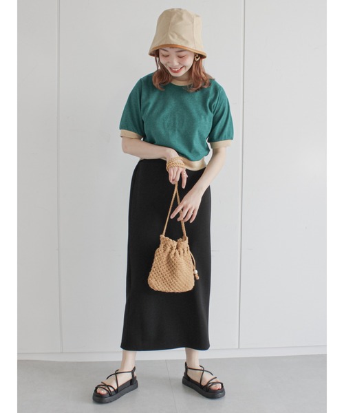 ehka sopo（エヘカソポ）の「バイカラージャカードプルオーバー（Tシャツ/カットソー・レディース・ブラック/レッド/オフホワイト/グリーン・ﾌﾘ-）」の10枚目の写真