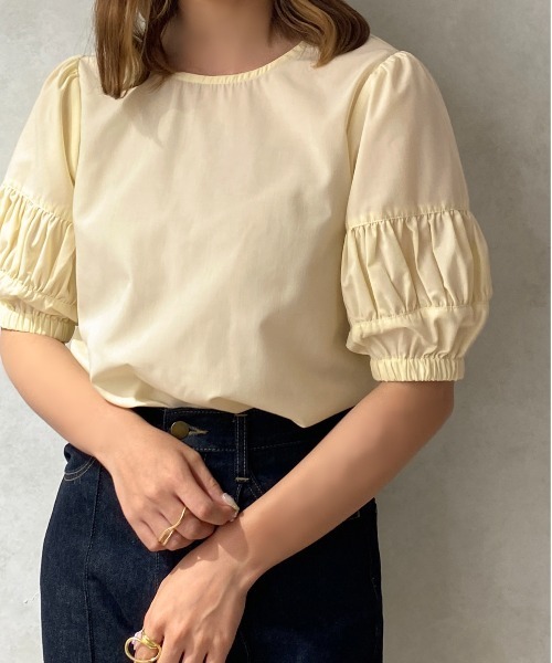 apres jour clair(アプレジュールクレア)の「【apres jour clair】切り替えスリーブブラウス【ZOZOTOWN限定アイテム】(シャツ/ブラウス・レディース・ブラック/アイボリー・X-LARGE/フリー)」の1枚目の写真