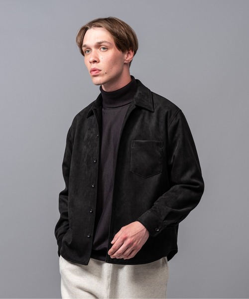 MR.OLIVE(ミスターオリーブ)の「ストレッチ フェイクスエード / CPOシャツ(カバーオール・メンズ・ベージュ/ブラック・SMALL/LARGE/MEDIUM)」の2枚目の写真