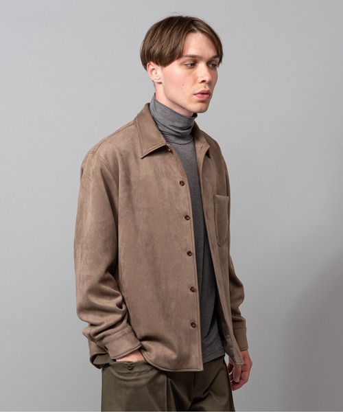 MR.OLIVE(ミスターオリーブ)の「ストレッチ フェイクスエード / CPOシャツ(カバーオール・メンズ・ベージュ/ブラック・SMALL/LARGE/MEDIUM)」の10枚目の写真