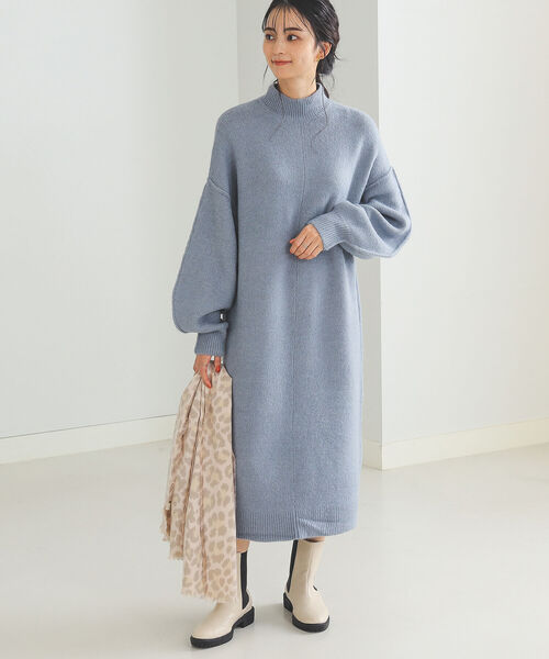 BEAMS HEART（ビームスハート）の「BEAMS HEART / アウトリンキング ワンピース（ワンピース・レディース・ベージュ/サックスブルー/イエロー系その他2・FREE）」の5枚目の写真