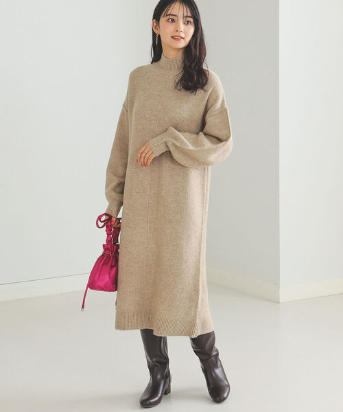 BEAMS HEART（ビームスハート）の「BEAMS HEART / アウトリンキング ワンピース（ワンピース・レディース・ベージュ/サックスブルー/イエロー系その他2・FREE）」の2枚目の写真