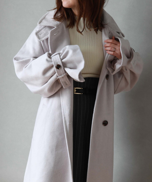 archives（アルシーヴ）の「２ｗａｙウールトレンチコート（トレンチコート・レディース・アイボリー/グレイッシュベージュ/ブラック・MEDIUM）」の13枚目の写真