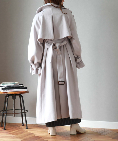 archives（アルシーヴ）の「２ｗａｙウールトレンチコート（トレンチコート・レディース・アイボリー/グレイッシュベージュ/ブラック・MEDIUM）」の14枚目の写真