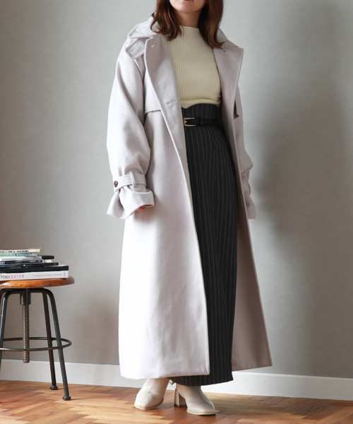 archives（アルシーヴ）の「２ｗａｙウールトレンチコート（トレンチコート・レディース・アイボリー/グレイッシュベージュ/ブラック・MEDIUM）」の19枚目の写真