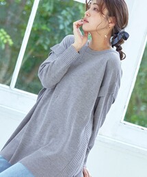 【洗える】重ね着風大人ニットチュニック