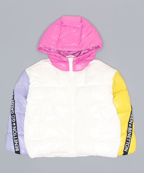 BENETTON (UNITED COLORS OF BENETTON)(ベネトンユナイテッドカラーズオブベネトン)の「【GREEN B】キッズフード付きスリーブデザイン中綿ジャケットG(その他アウター・キッズ・ピンク/ホワイト系その他/パープル・SMALL/MEDIUM/LARGE/X-LARGE/XX-LARGE)」の11枚目の写真