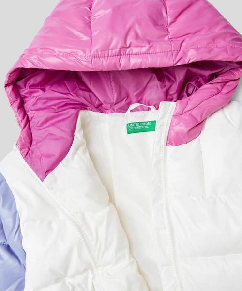 BENETTON (UNITED COLORS OF BENETTON)(ベネトンユナイテッドカラーズオブベネトン)の「【GREEN B】キッズフード付きスリーブデザイン中綿ジャケットG(その他アウター・キッズ・ピンク/ホワイト系その他/パープル・SMALL/MEDIUM/LARGE/X-LARGE/XX-LARGE)」の10枚目の写真