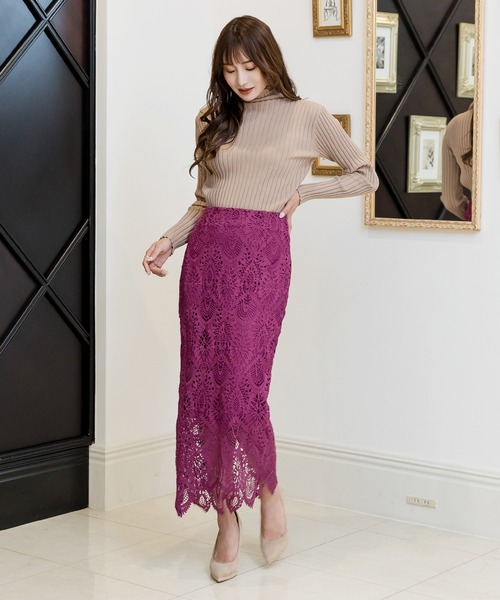 Julia Boutique(ジュリアブティック)の「刺繍レースタイトスカート/22531(スカート・レディース・ブラック/グリーン/プラム・ONE)」の11枚目の写真
