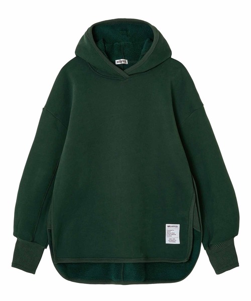 MILKFED.(ミルクフェド)の「SIDE SLIT SWEAT HOODIE(パーカー・レディース・ホワイト/ブラック/グリーン・ONE SIZE)」の1枚目の写真