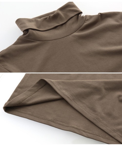 ANAP(アナップ)の「シンプルハイネックトップスカットソー(Tシャツ/カットソー・レディース・ホワイト/ブラック/モカ/モスグリーン・FREE)」の6枚目の写真