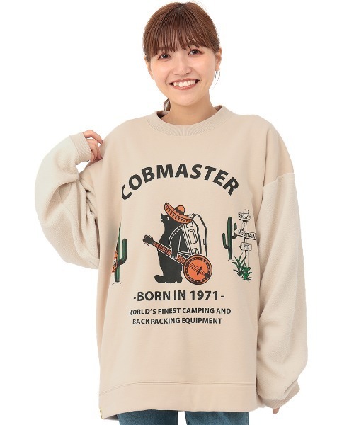 COBMASTER（コブマスター）の「【ユニセックス】COBMASTERコラボ ギタークマプリントプルオーバー（スウェット・レディース・グリーン/オフホワイト/ブルー/チャコールグレー・FREE）」の6枚目の写真