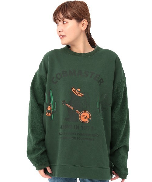 COBMASTER（コブマスター）の「【ユニセックス】COBMASTERコラボ ギタークマプリントプルオーバー（スウェット・レディース・グリーン/オフホワイト/ブルー/チャコールグレー・FREE）」の8枚目の写真