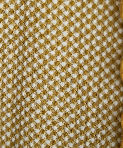 PAPAVER（パパヴェル）の「【papaver】フクレチェックメロー配色スリットスカート（スカート・レディース・ブラック/オレンジ/マスタード・MEDIUM）」の5枚目の写真