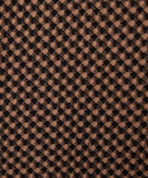 PAPAVER（パパヴェル）の「【papaver】フクレチェックメロー配色スリットスカート（スカート・レディース・ブラック/オレンジ/マスタード・MEDIUM）」の6枚目の写真