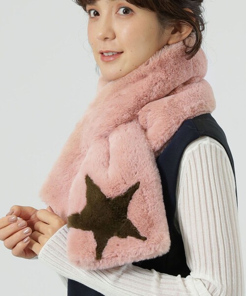 CAST:（キャストコロン）の「スターファーマフラー（マフラー・レディース・ブルー系その他2/ブラウン系その他3/ピンク系その他2/グレー系その他2/ベージュ・FREE）」の7枚目の写真