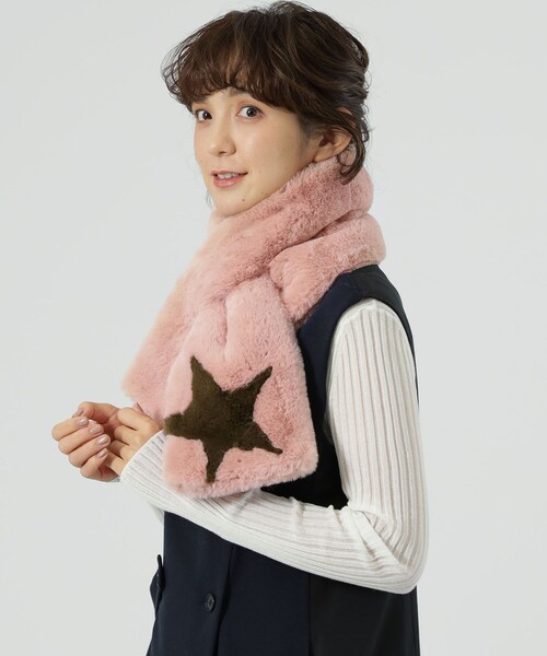 CAST:（キャストコロン）の「スターファーマフラー（マフラー・レディース・ブルー系その他2/ブラウン系その他3/ピンク系その他2/グレー系その他2/ベージュ・FREE）」の16枚目の写真